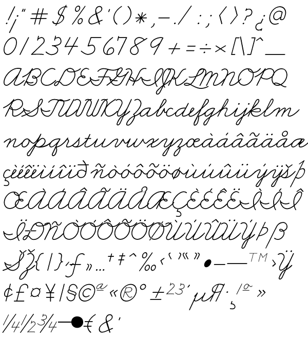 Cursive handwriting alphabets